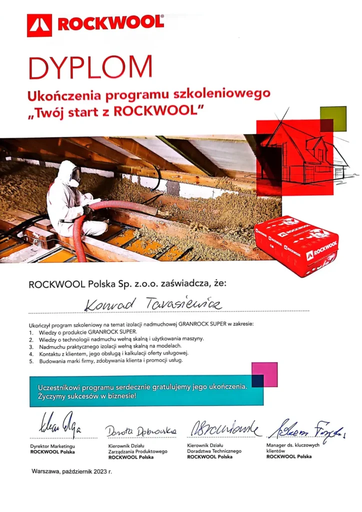 Dyplom szkolenie Rockwool