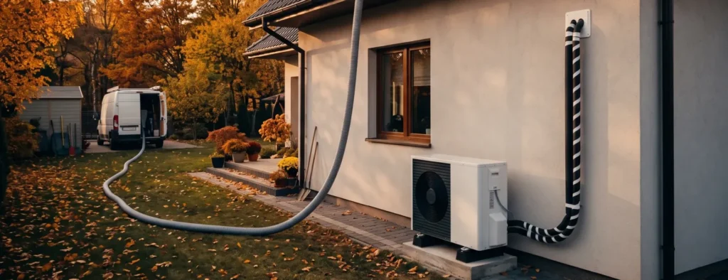 Izolacje wdmuchiwane i klimatyzacja — technicy Hot Space przy domu jednorodzinnym